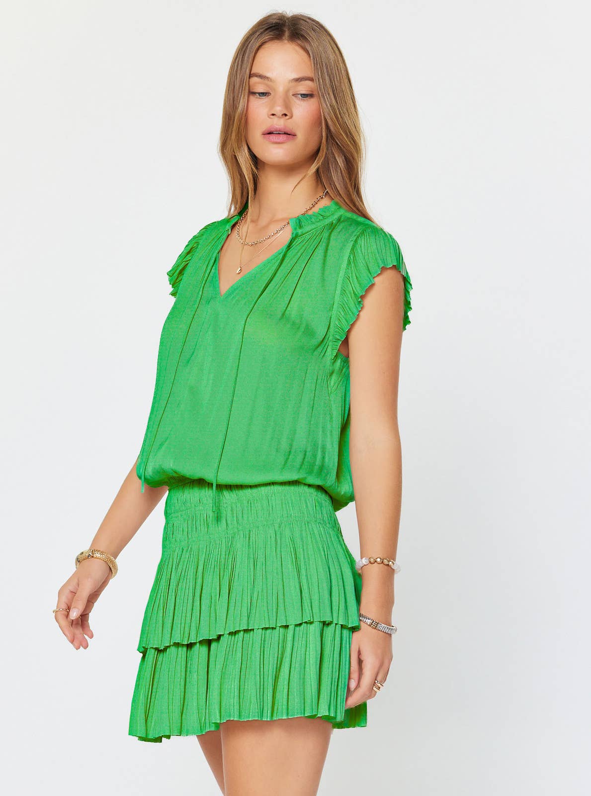 Zoey Pleated Mini Dress