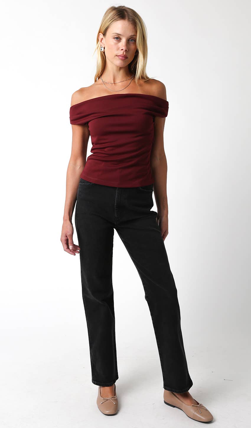 Macey Off-Shoulder Fitted Top