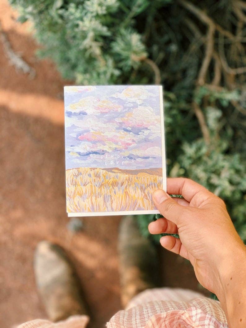 Sending Love Calm Peaceful Prairie Sympathy Greeting Card