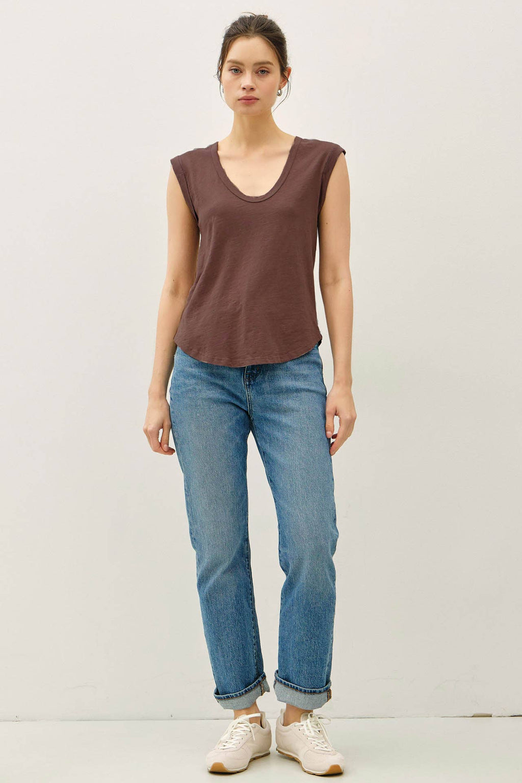 NEW SHADE-BASIC CAP SLEEVE GARMENT DYED TOP