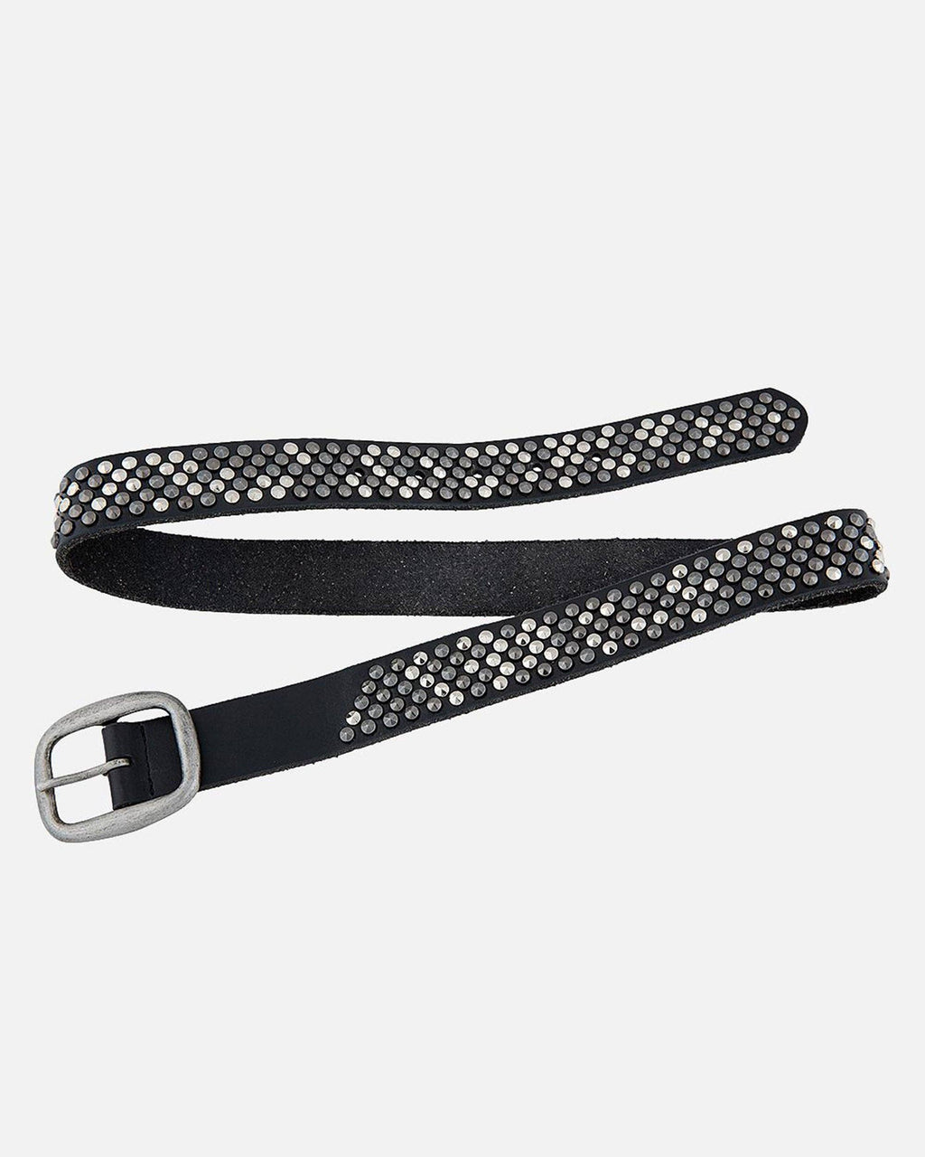 Britta | Vintage Silver Buckle Studded Leather Belt Women