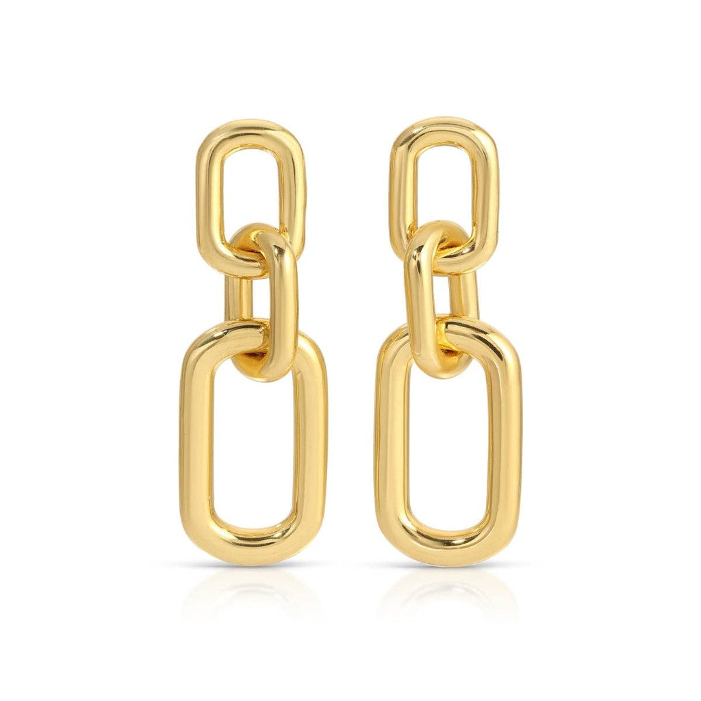 Long Link Stud Earrings