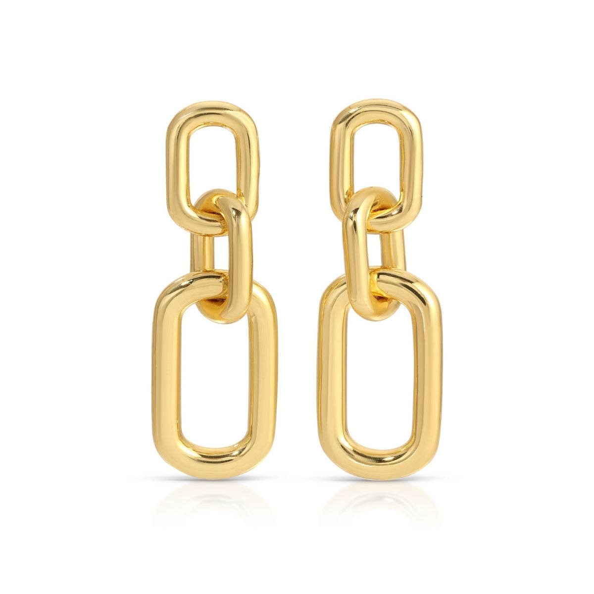 Long Link Stud Earrings