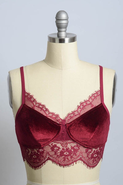 Velvet and Lace Half Cami