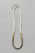 ISL126 Gold hematite and white disc necklace