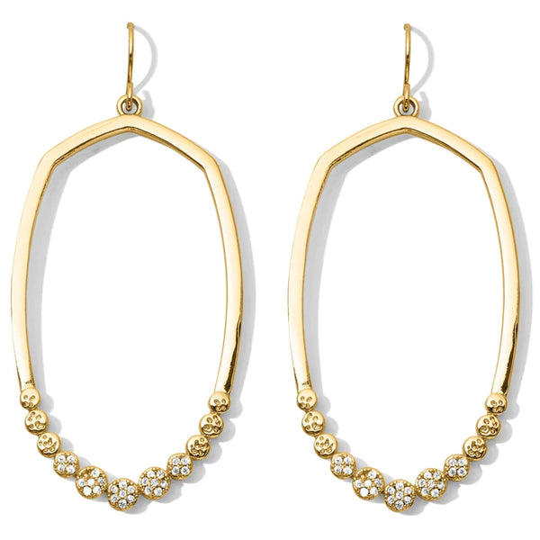 Long Earrings with Pave Rounds