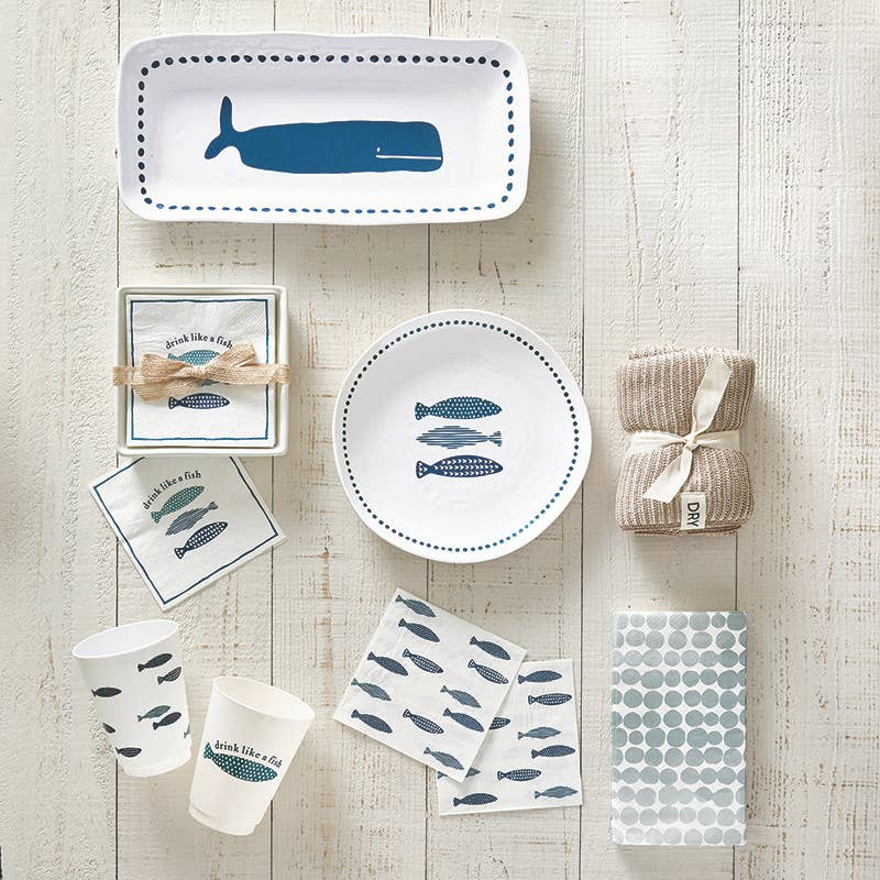 Melamine Appetizer Plate - Fish - 8.75" Dia