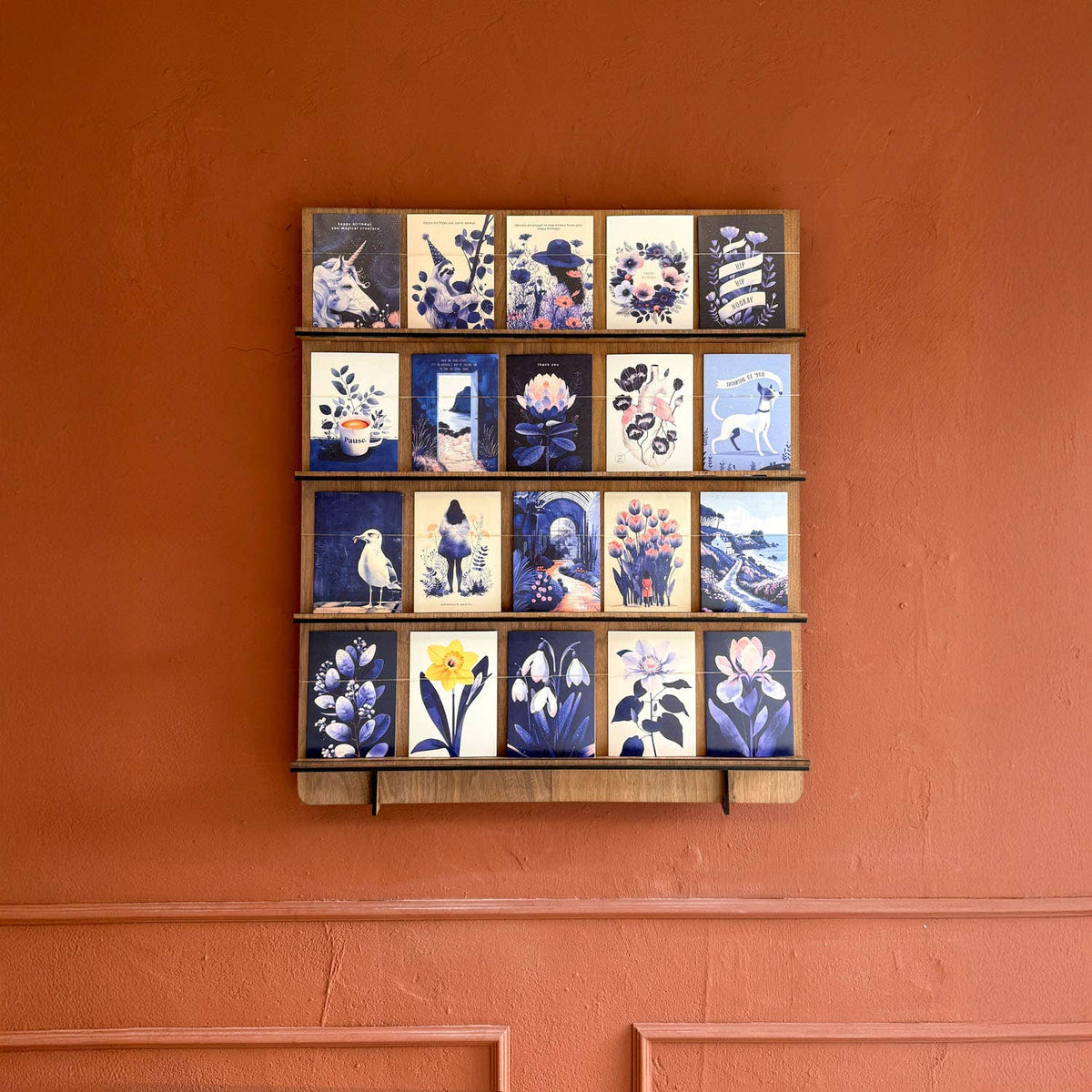 Walnut Greeting Cards Display (countertop and/or wall mount)