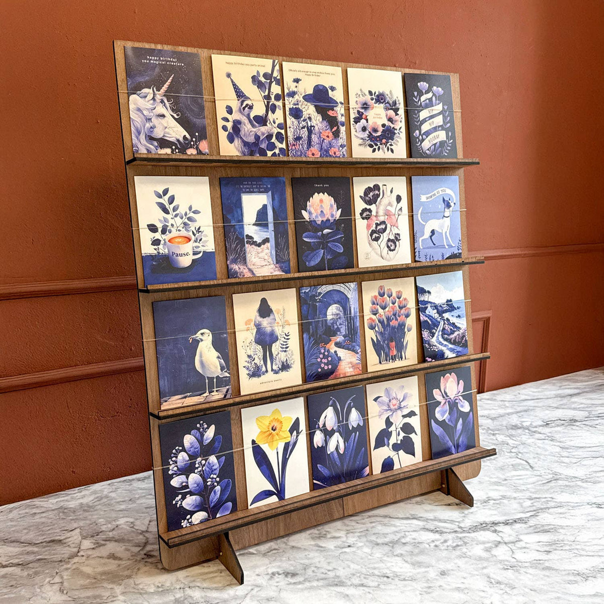 Walnut Greeting Cards Display (countertop and/or wall mount)