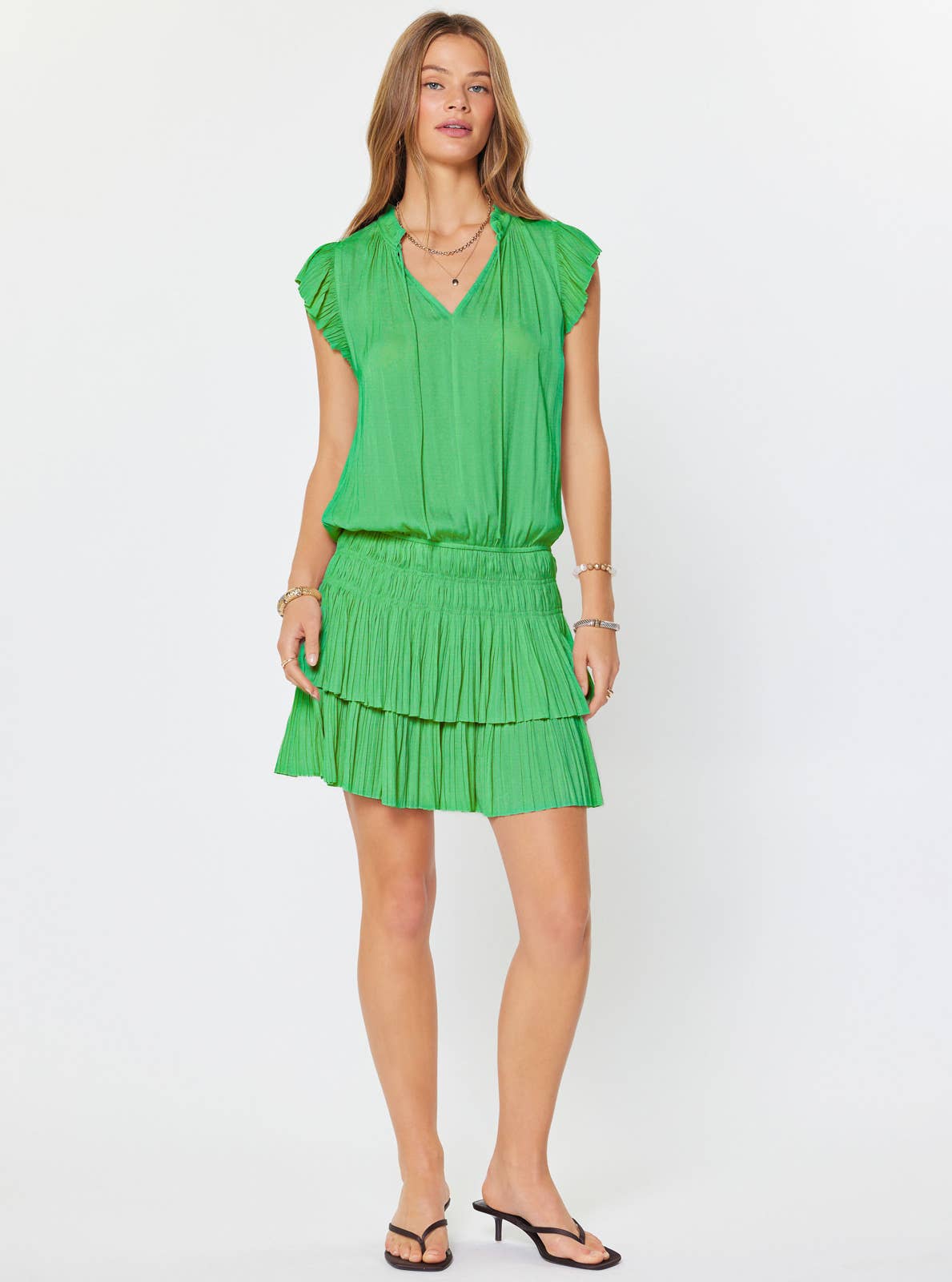 Zoey Pleated Mini Dress