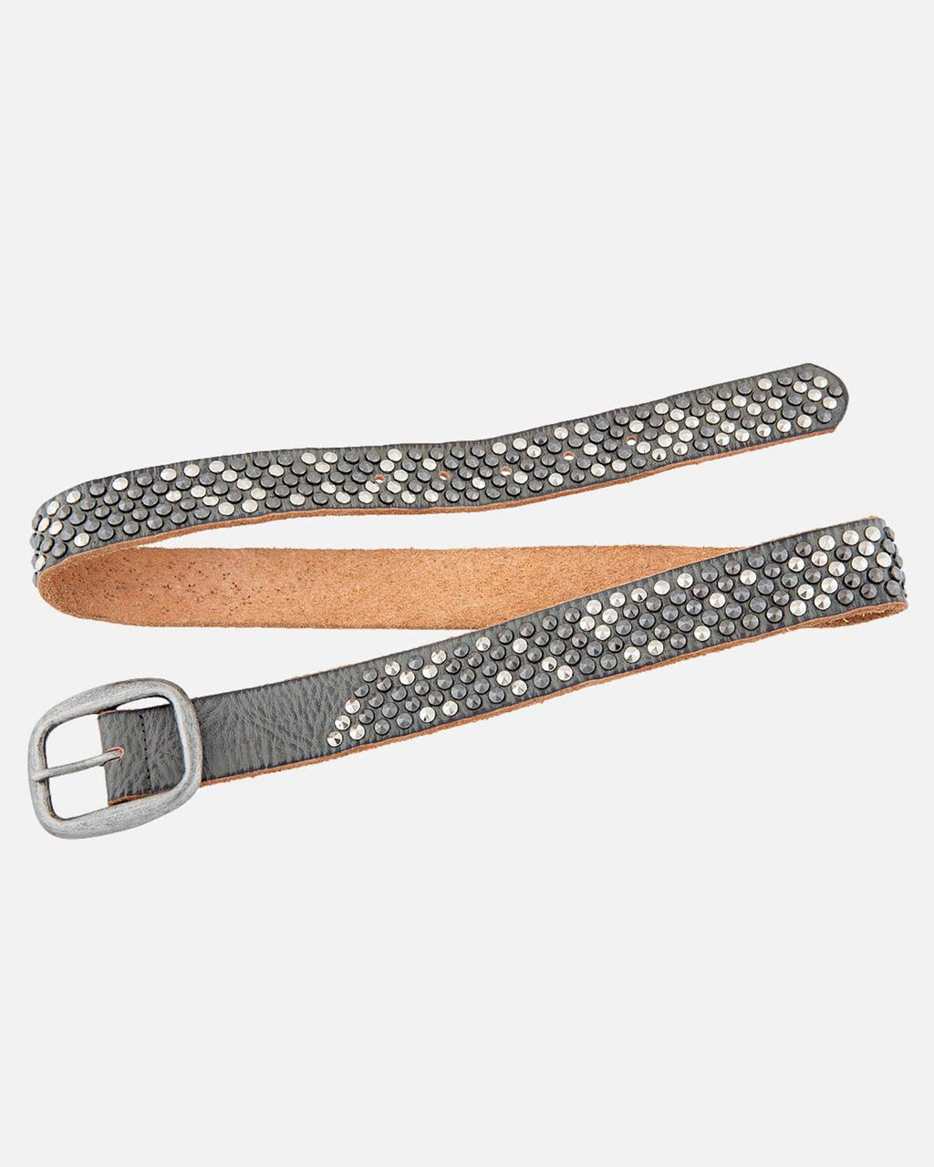 Britta | Vintage Silver Buckle Studded Leather Belt Women