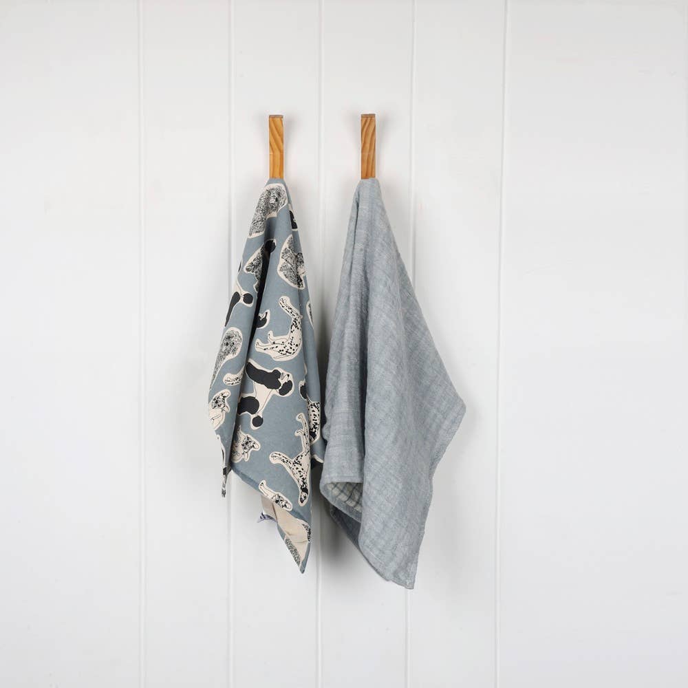 Tea Towel S/2 - Woof - Blue Haze