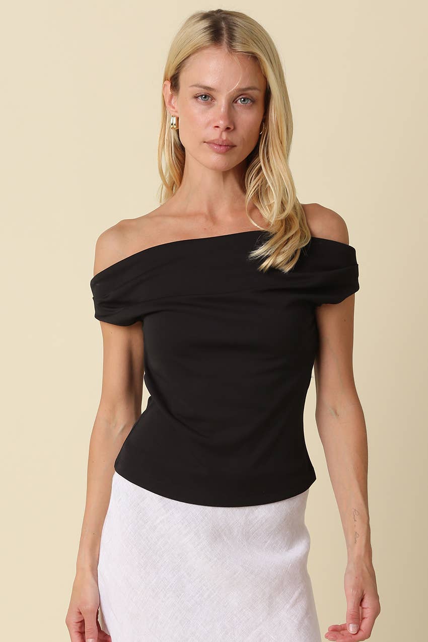 Macey Off-Shoulder Fitted Top