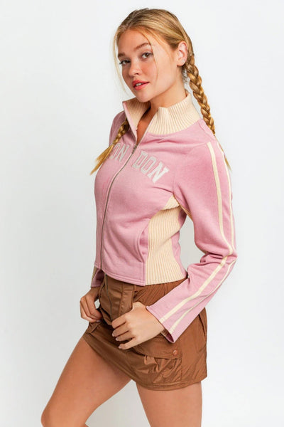 London Mock Neck Embroidered Jacket