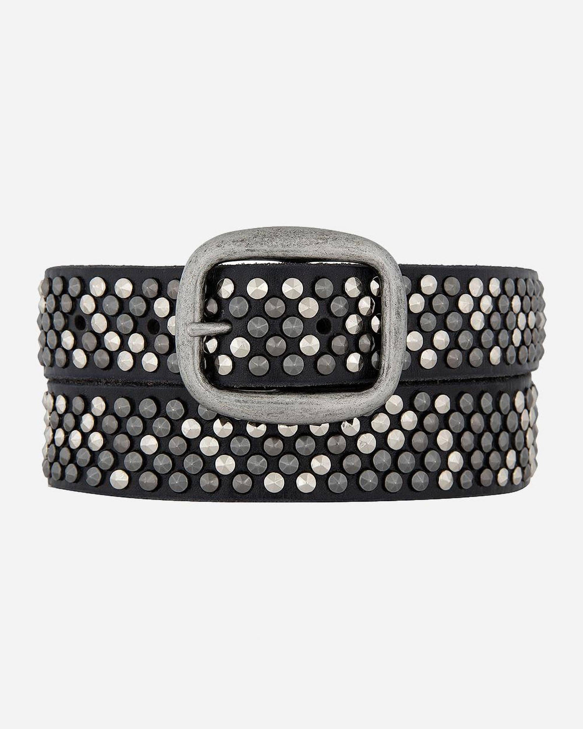 Britta | Vintage Silver Buckle Studded Leather Belt Women