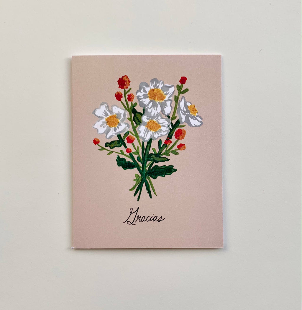 Matilija Poppy Gracias Southwestern Greeting Card