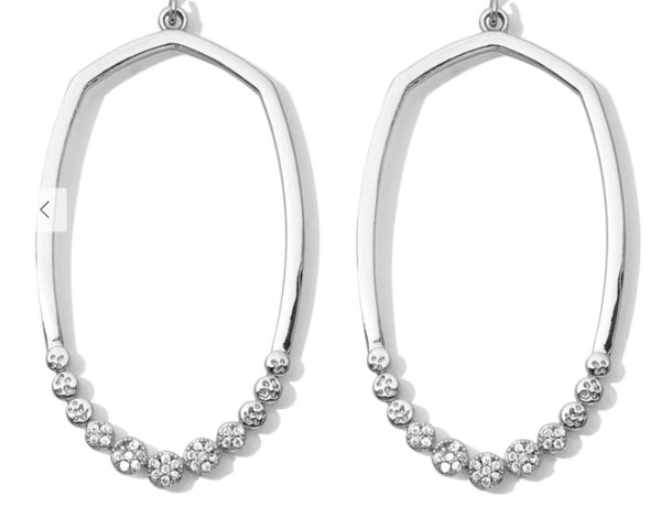 Long Earrings with Pave Rounds