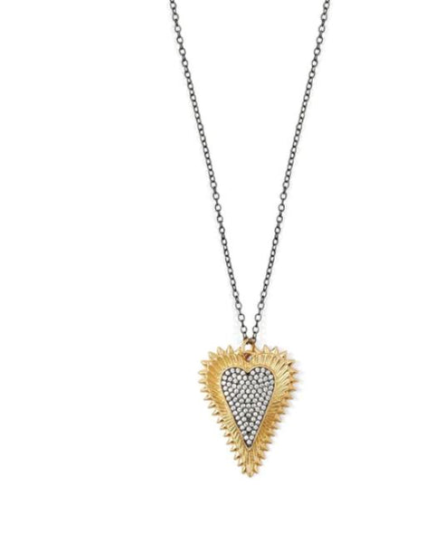 Two-Tone Pave Heart Pendant