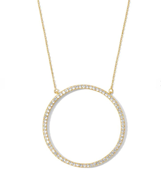 Statement Pave Circle Necklace