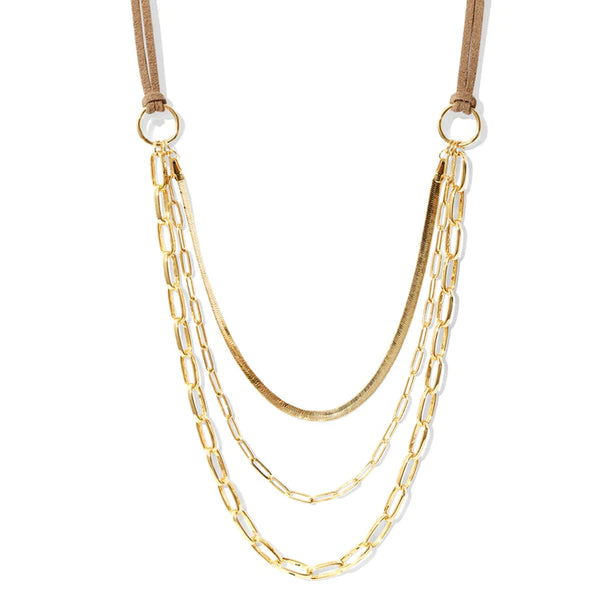 Triple Layer Suede Necklace - Various Chains