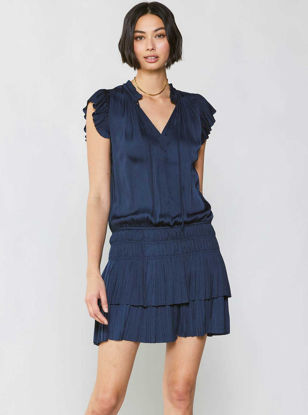 Zoey Pleated Mini Dress