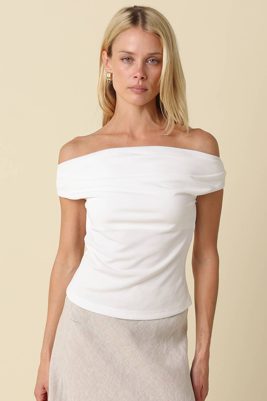 Macey Off-Shoulder Fitted Top