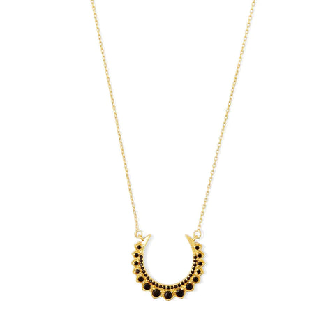 Black Accented Crescent Necklace