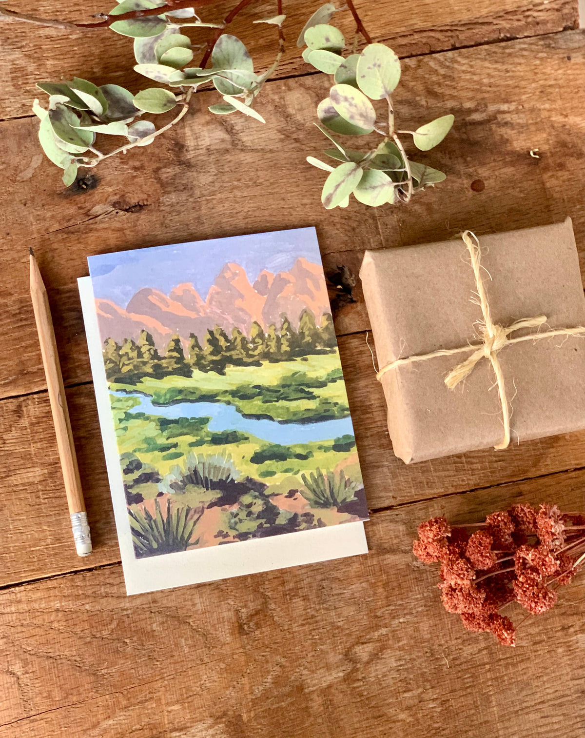 Western Mountain Pasture Landscape Nature Card