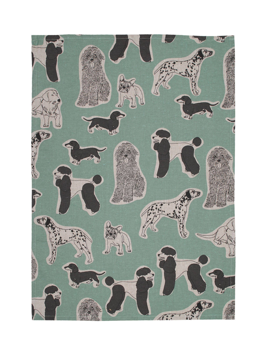 Apron Dog Print Standard Tie style-Aqua Storm