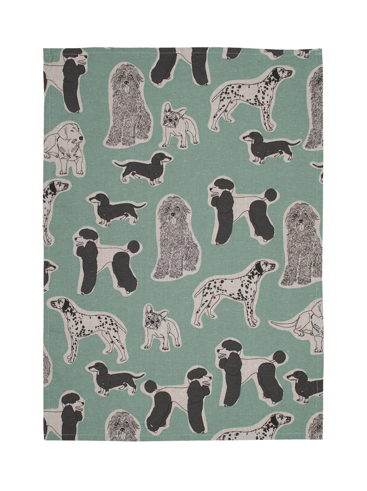 Apron Dog Print Standard Tie style-Aqua Storm