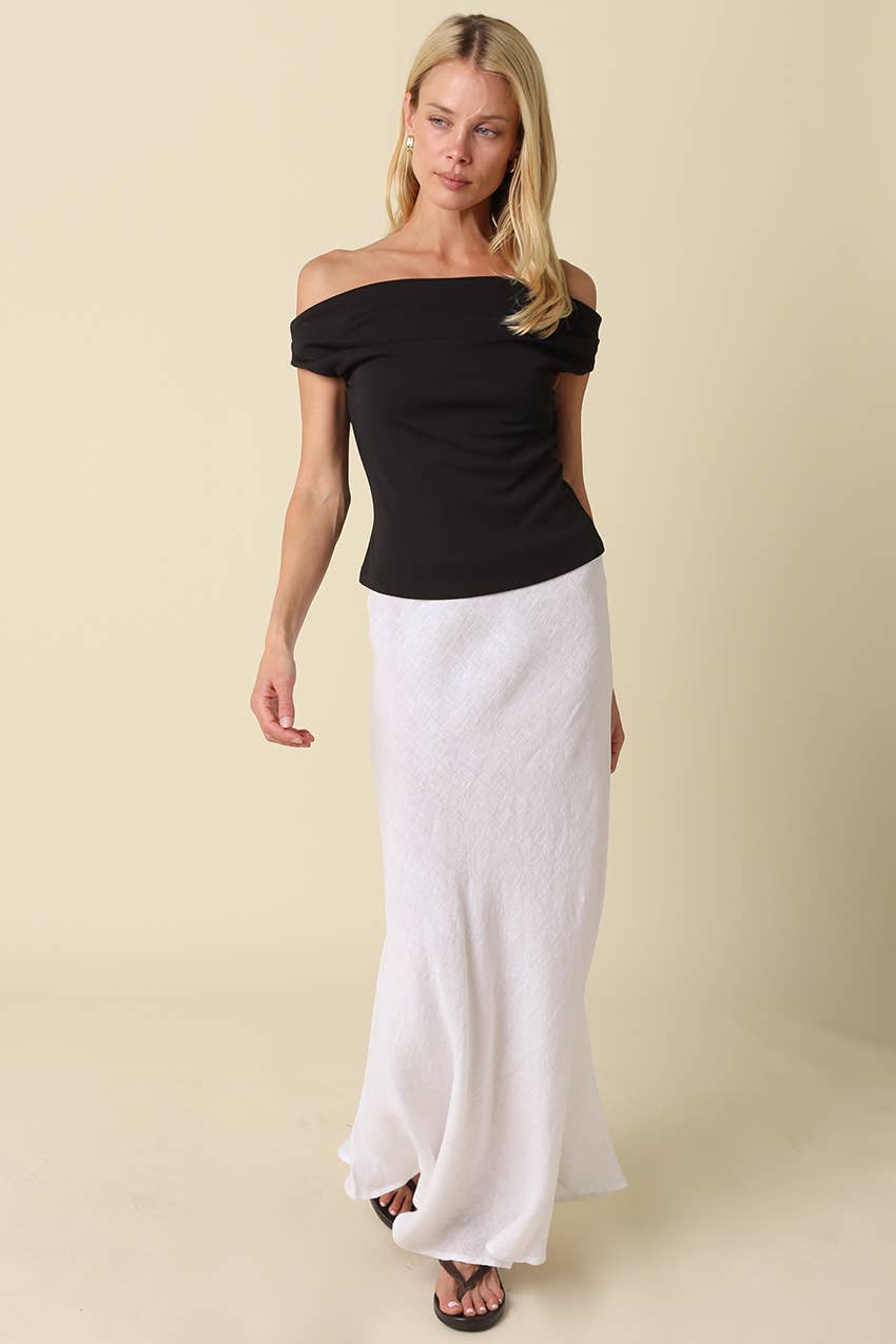 Macey Off-Shoulder Fitted Top