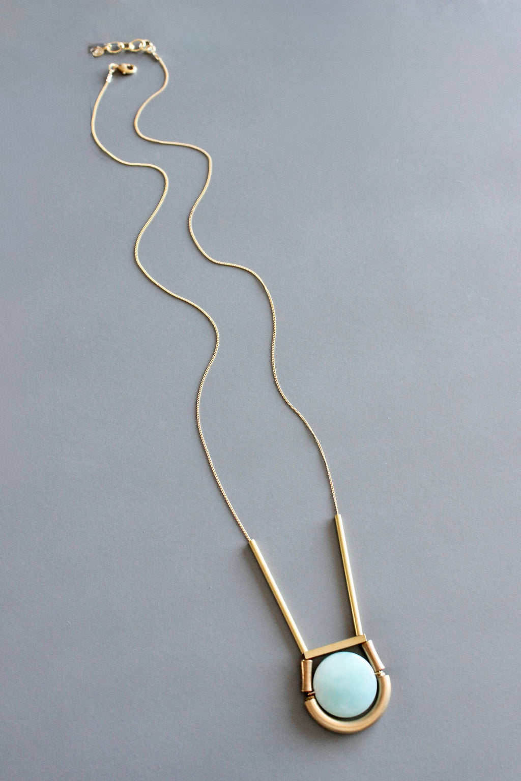MLN128 Amazonite geometric necklace