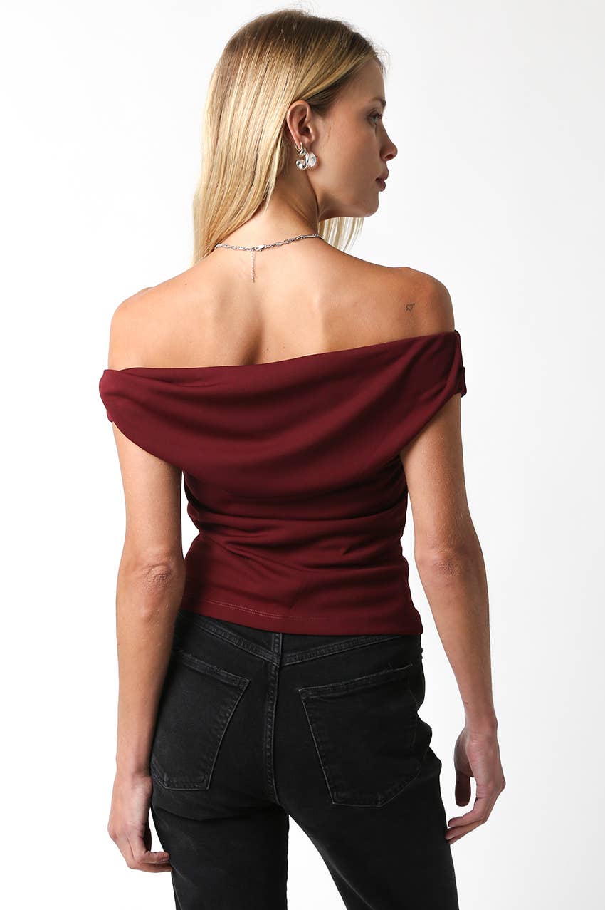 Macey Off-Shoulder Fitted Top