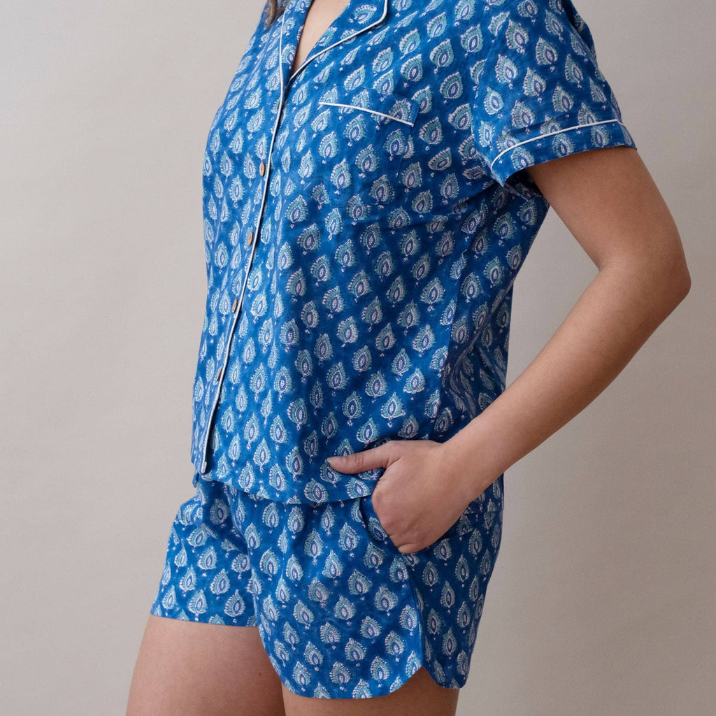 Short Sleeve/ Shorts Pajama Set- Pai Royal