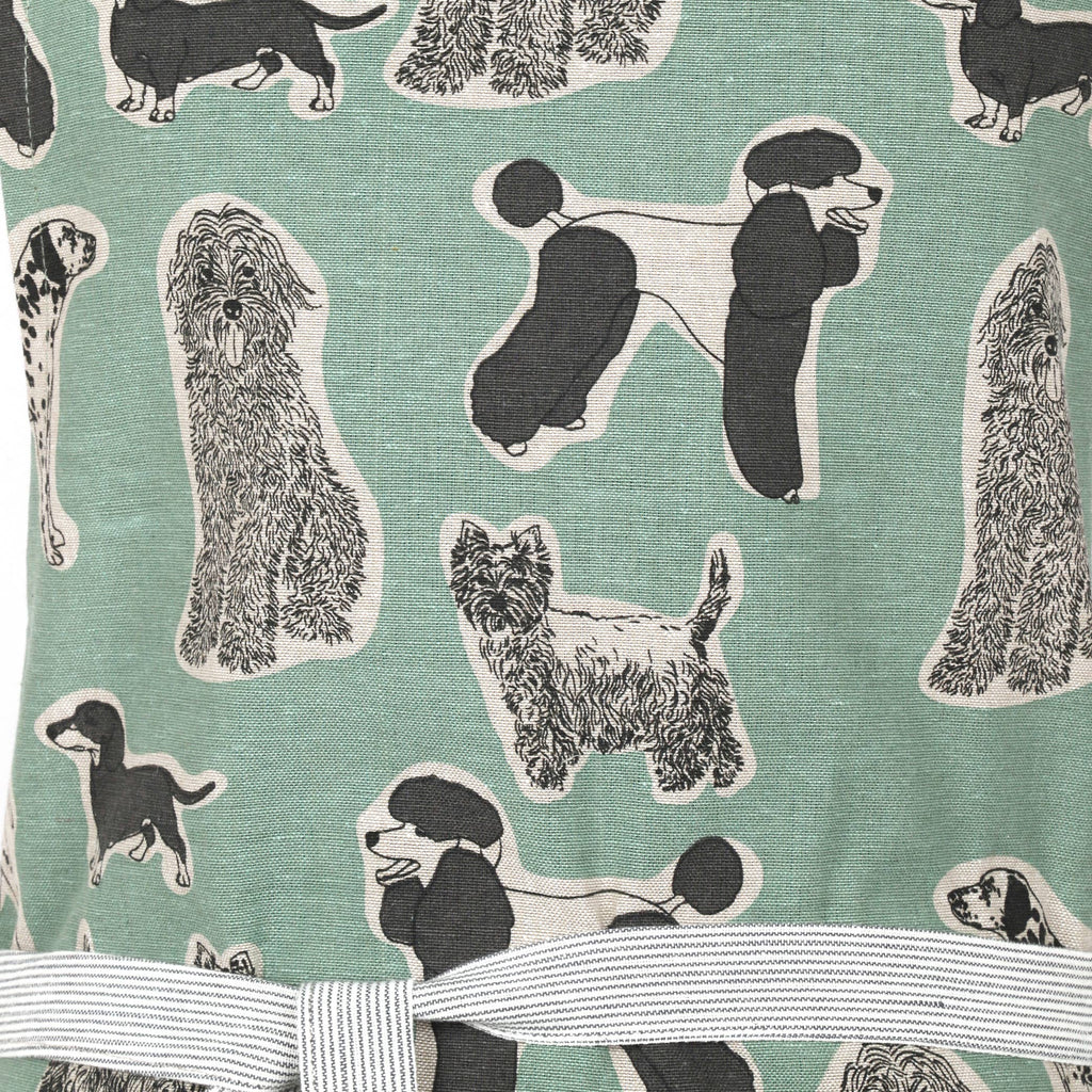 Apron Dog Print Standard Tie style-Aqua Storm
