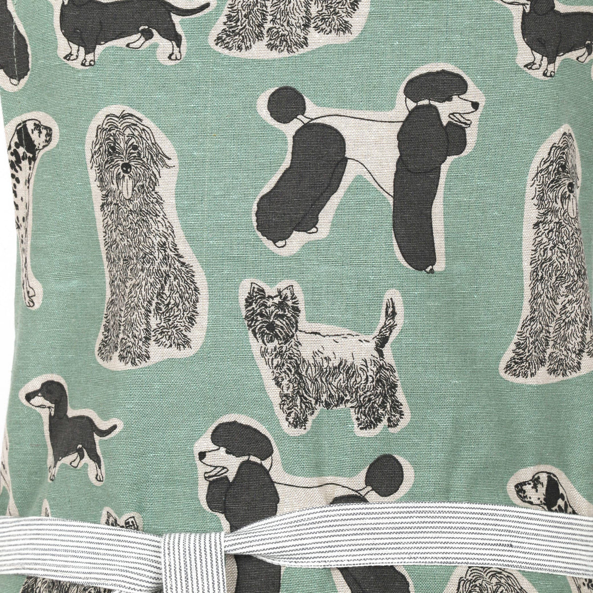 Apron Dog Print Standard Tie style-Aqua Storm