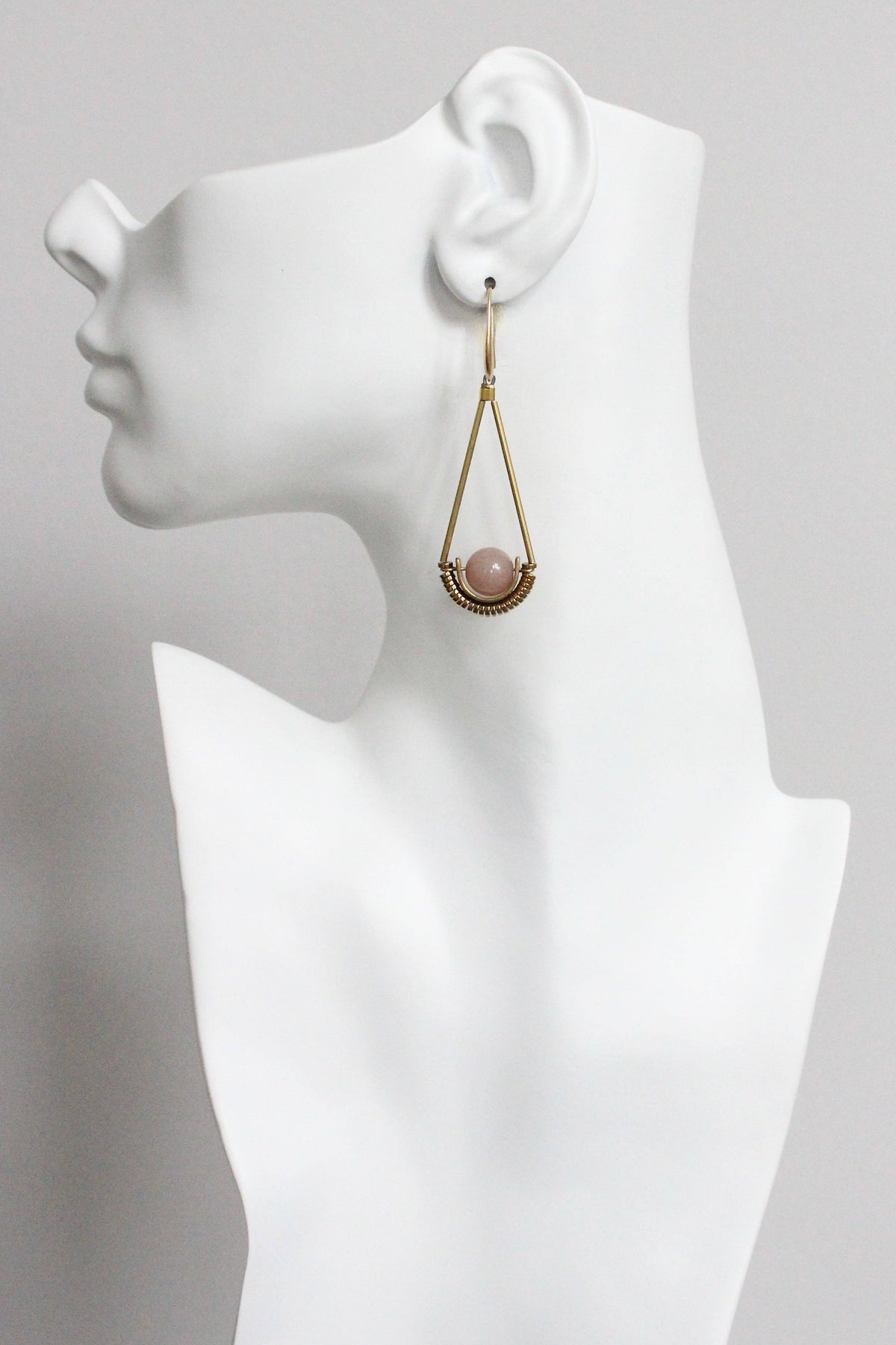 MLNE34 Mauve jade Artdeco earrings