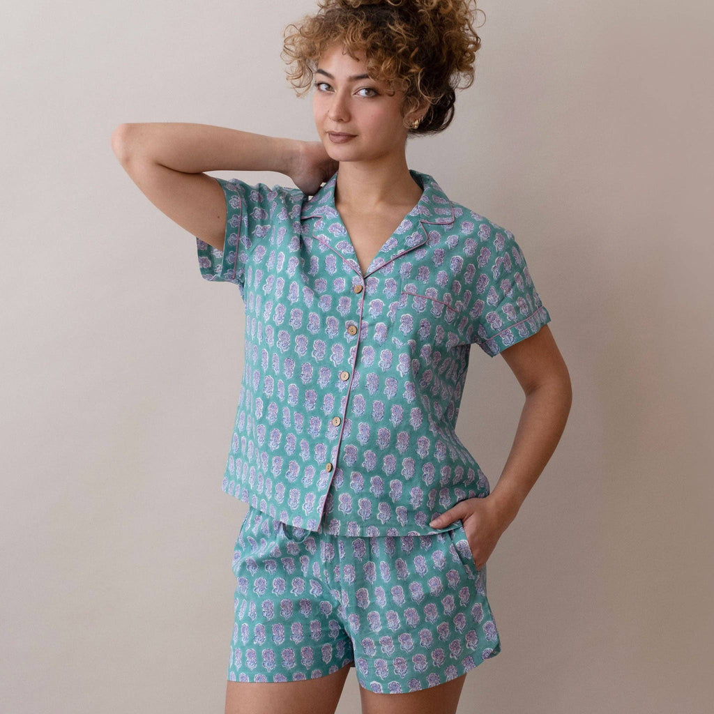 Short Sleeve/Shorts Pajama Set- Malin Clover