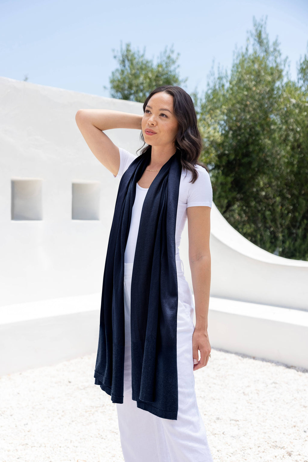 Dreamsoft Organic Cotton Travel Scarf - Oxford Blue