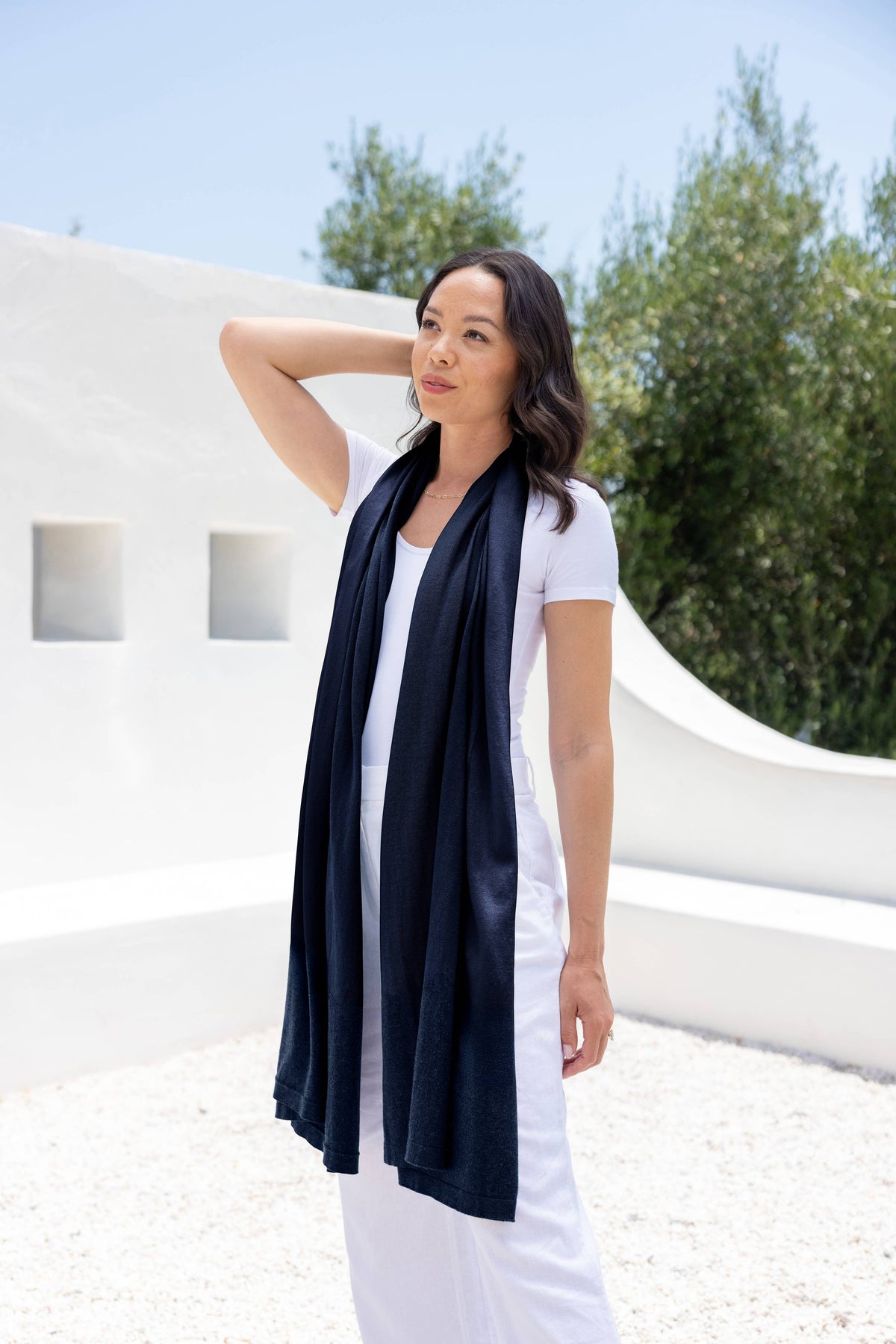 Dreamsoft Organic Cotton Travel Scarf - Oxford Blue