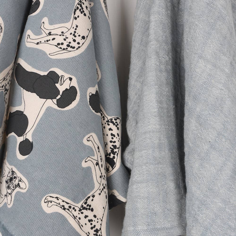 Tea Towel S/2 - Woof - Blue Haze