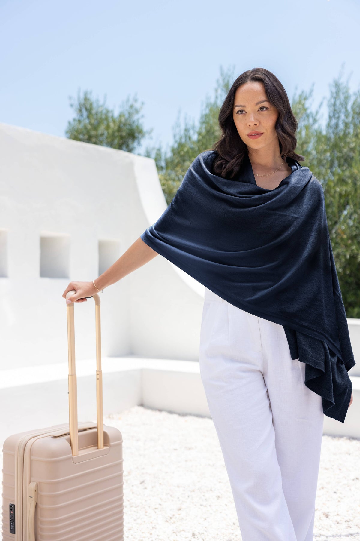Dreamsoft Organic Cotton Travel Scarf - Oxford Blue