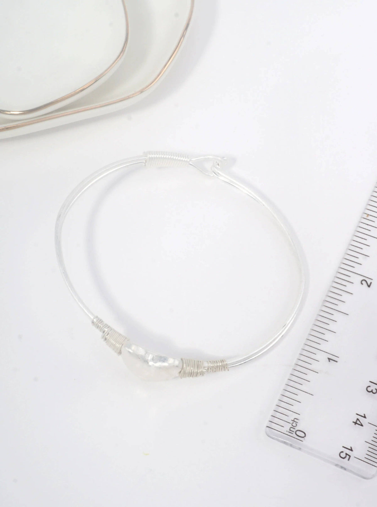 Hammered Heart Hook Closure Cuff Bracelet