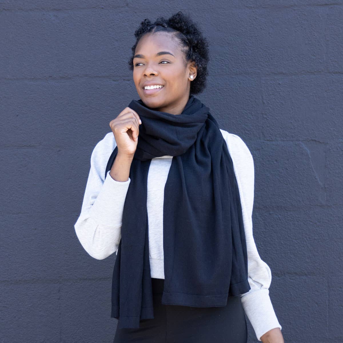 Dreamsoft Organic Cotton Travel Scarf - Black
