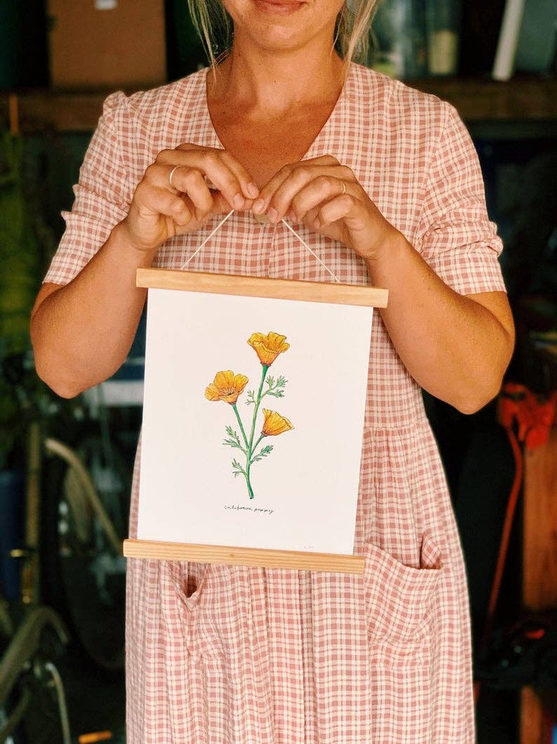 California Golden Poppy Wildflower Art Print Home Wall Decor