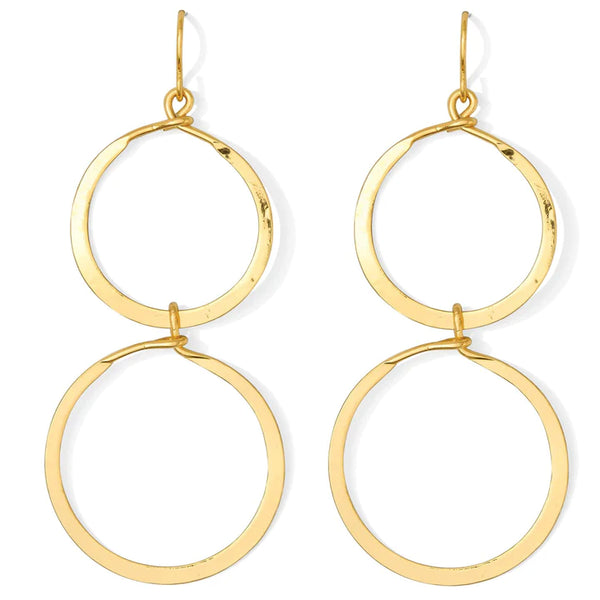 Double Circled Hammered Earrings