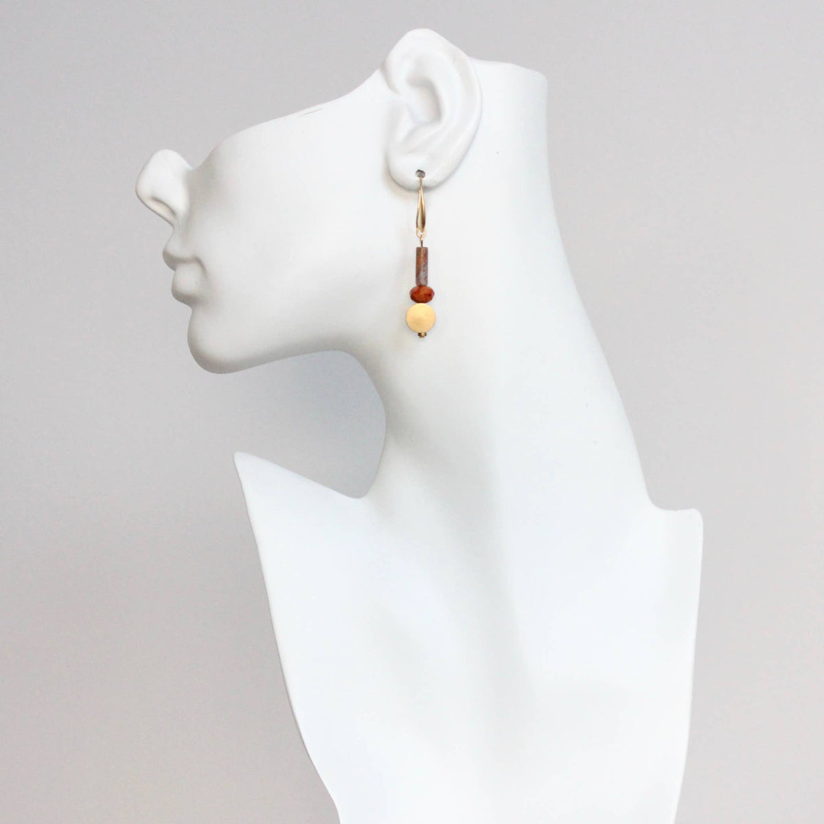CHRE28 Jasper and glass earrings