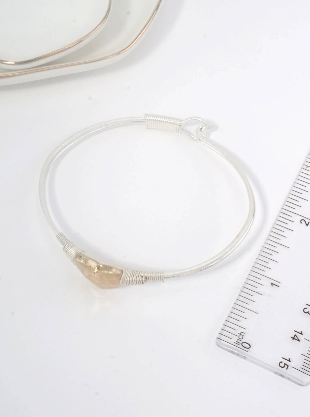 Hammered Heart Hook Closure Cuff Bracelet