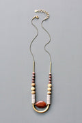 JLT123 jasper and glass geometric necklace