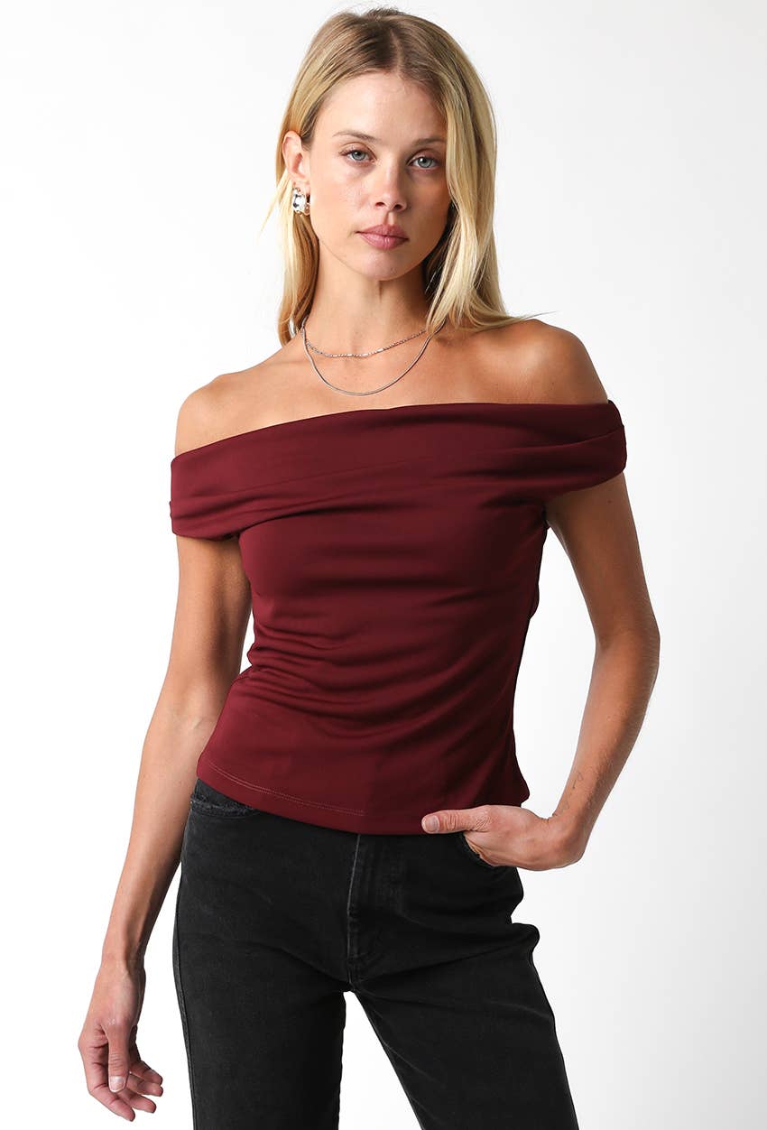 Macey Off-Shoulder Fitted Top
